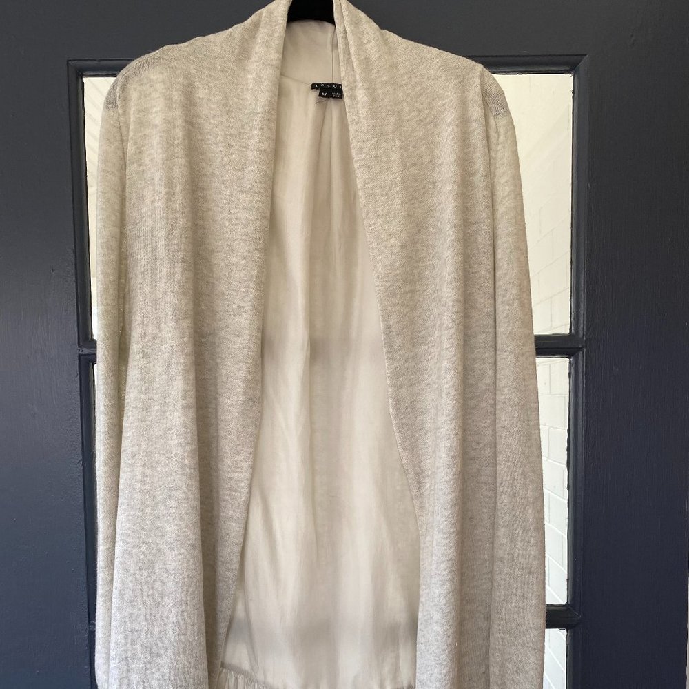 Theory Long Gray Cardigan Sweater